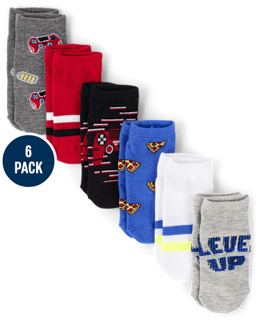 Boys Gamer Ankle Socks 6-Pack