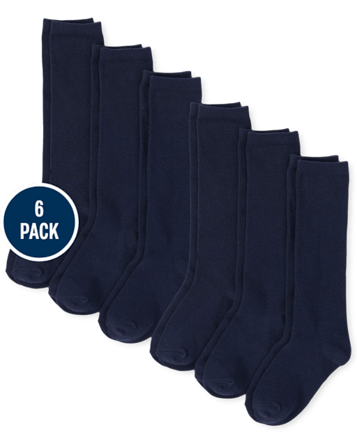 Girls Knee Socks 6-Pack