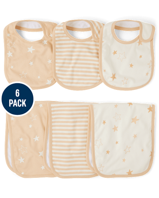 Baby Star Bib And Burp Cloth 6-Piece Set