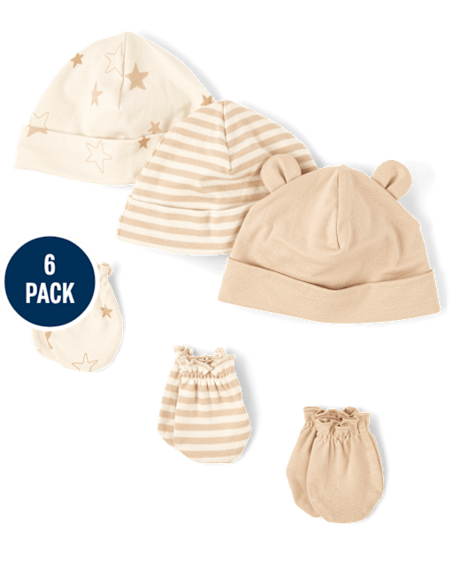 Baby Star Hat And Mittens 6-Piece Set