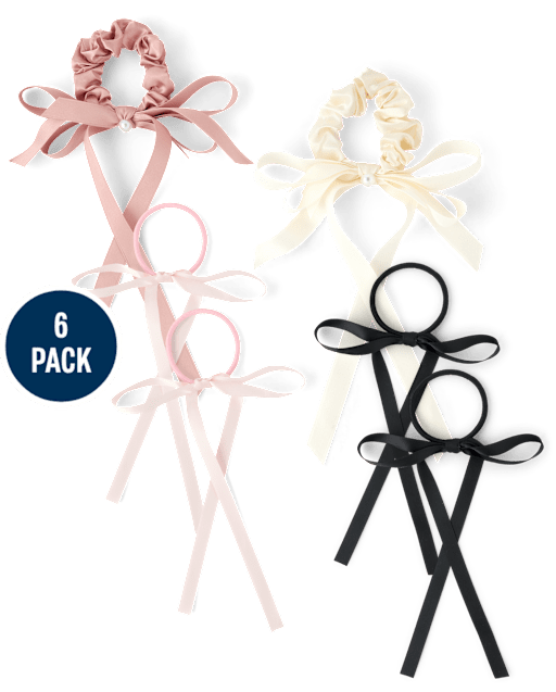 Girls Bow Scrunchie 6-Pack