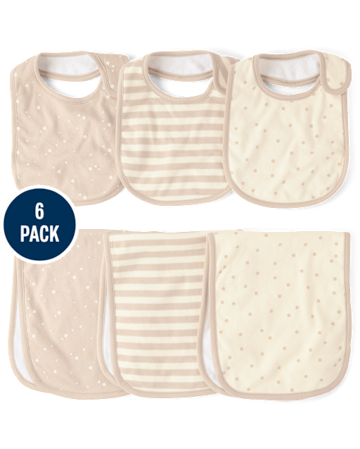 Baby Star Bib And Burp Cloth 6-Piece Set