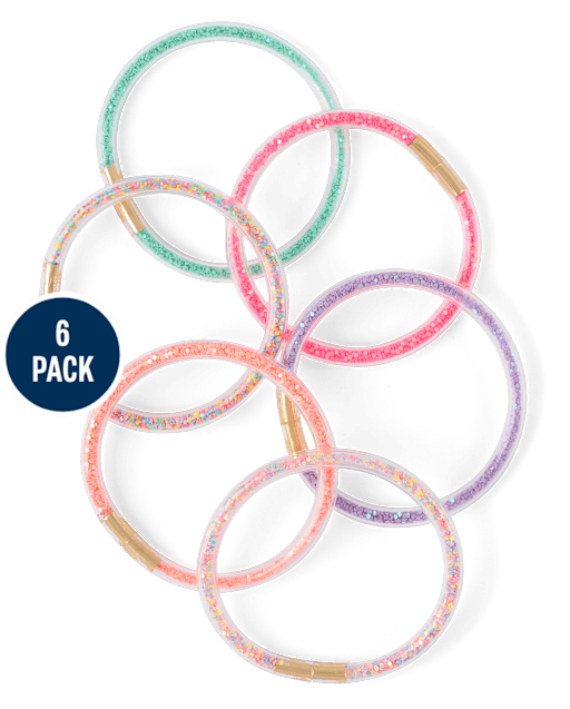 Girls Glitter Bangle 6-Pack