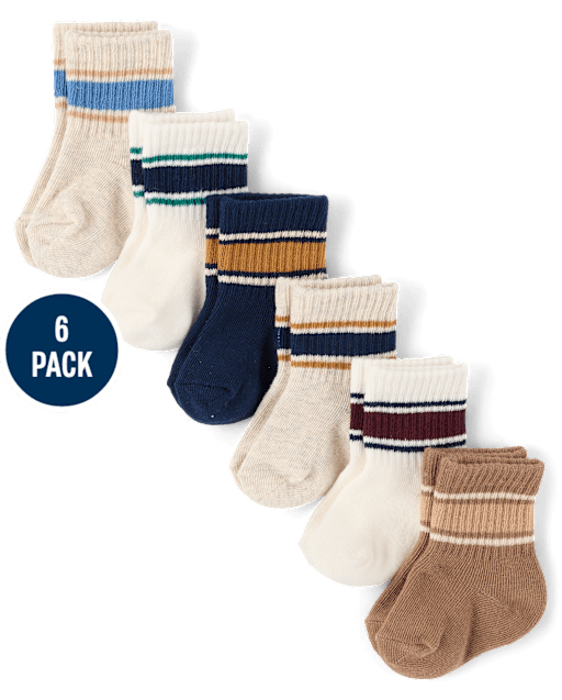 Baby Boys Striped Midi Socks 6-Pack