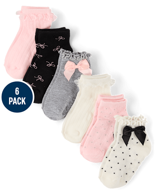 Toddler Girls Ruffle Midi Socks 6-Pack