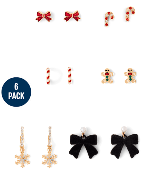 Girls Holiday Earrings 6-Pack