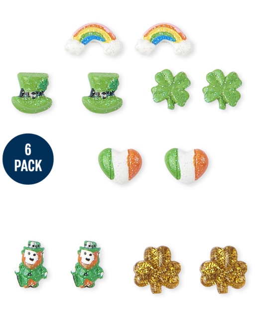 Girls St. Patrick's Day Earrings 6-Pack