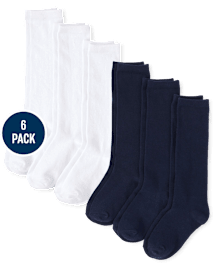 Lot de 6 paires de chaussettes hautes pour filles
