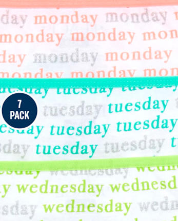 Girls Days Of The Week Glitter Underwear 7-Pack