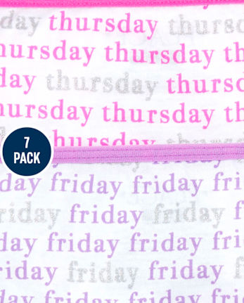 Girls Days Of The Week Glitter Underwear 7-Pack