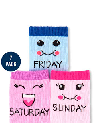 Paquete de 7 calcetines midi para niñas pequeñas