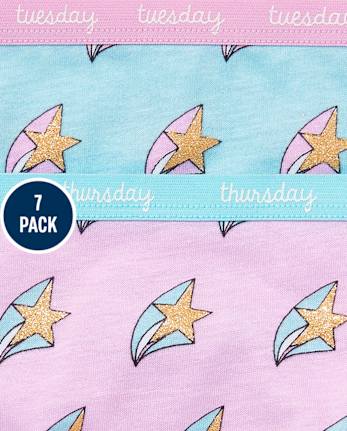 Lot de 7 sous-vêtements licorne scintillants Days Of The Week pour filles