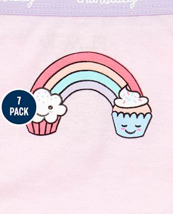 Paquete de 7 ropa interior tipo cupcake para días de la semana para niñas