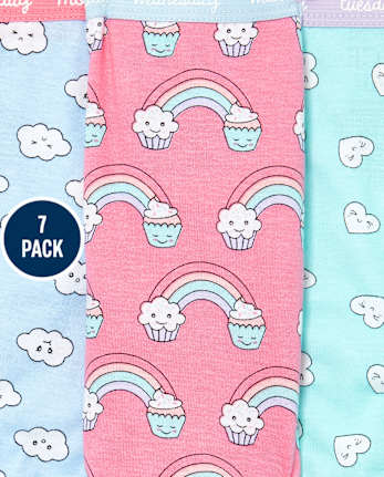 Paquete de 7 ropa interior tipo cupcake para días de la semana para niñas