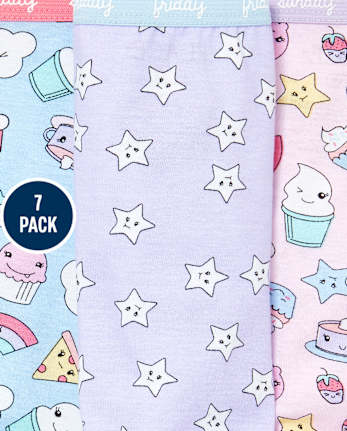 Paquete de 7 ropa interior tipo cupcake para días de la semana para niñas