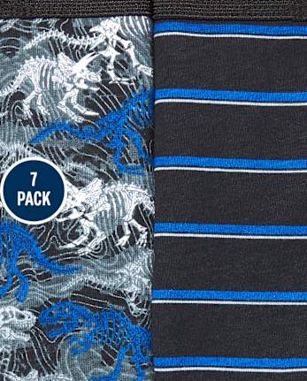 Paquete de 7 calzoncillos de dinosaurio para niños