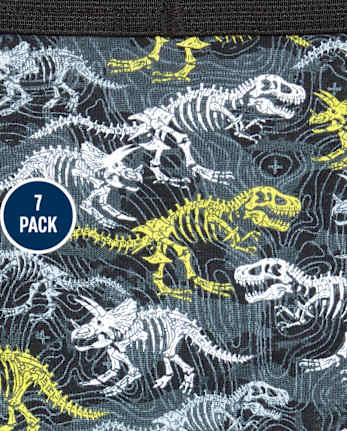 Paquete de 7 calzoncillos de dinosaurio para niños