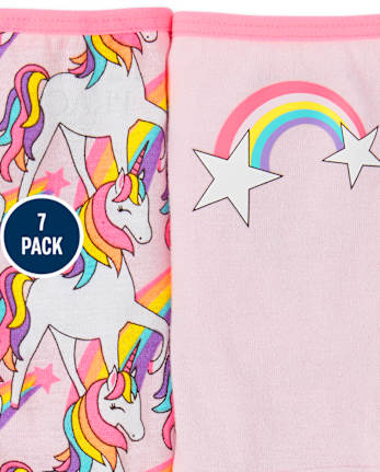 Toddler Girls Rainbow Unicorn Underwear 7-Pack