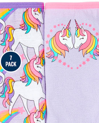 Toddler Girls Rainbow Unicorn Underwear 7-Pack