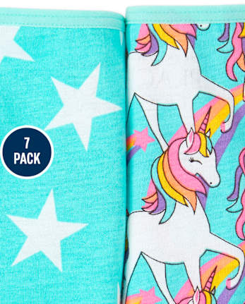 Toddler Girls Rainbow Unicorn Underwear 7-Pack