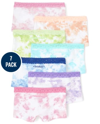 Girls Days Of The Week Tie Dye Girl Shorts 7-Pack