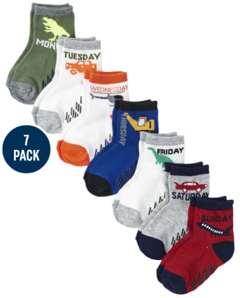 Baby And Toddler Boys Days Of The Week Midi Socks 7-Pack