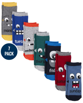 Paquete de 7 pares de calcetines Monster Midi Days Of The Week para niños pequeños