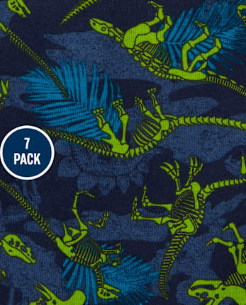 Paquete de 7 calzoncillos de dinosaurio para niños