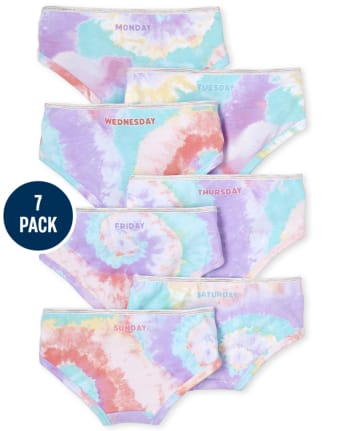 Toddler Girls 7 Pack Tie Dye Days Of The Week Panties - Multi Color