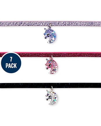 Paquete de 7 gargantillas de unicornio para niñas