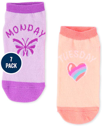Girls Days Of The Week Ankle Socks 7-Pack