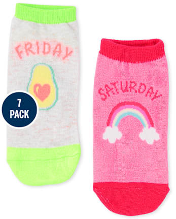 Girls Days Of The Week Ankle Socks 7-Pack