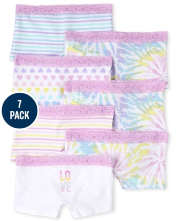 Girls Tie Dye Girl Shorts 7-Pack