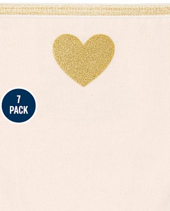 Ropa interior hipster con purpurina para niñas, paquete de 7