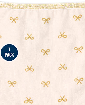 Ropa interior hipster con purpurina para niñas, paquete de 7