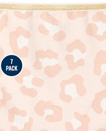 Ropa interior hipster con purpurina para niñas, paquete de 7