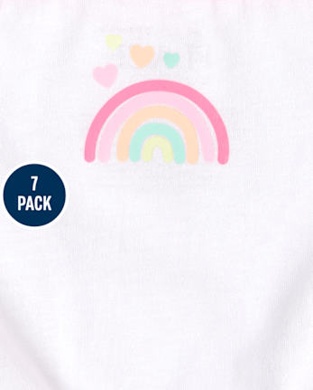 Lot de 7 sous-vêtements arc-en-ciel pour petites filles