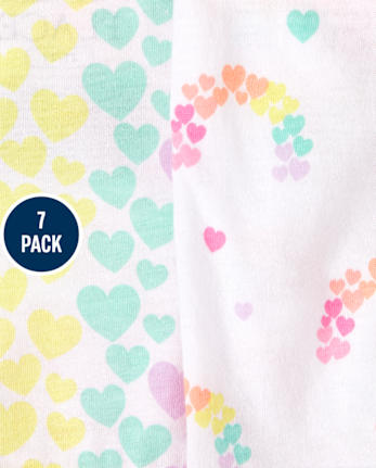 Lot de 7 sous-vêtements arc-en-ciel pour petites filles