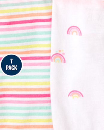 Lot de 7 sous-vêtements arc-en-ciel pour petites filles
