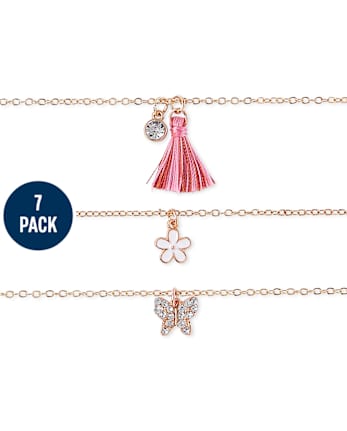 Girls Studded Choker Necklace 7-Pack