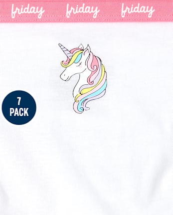 Paquete de 7 ropa interior de unicornio para niñas