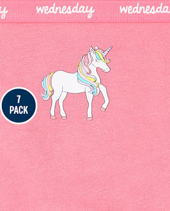 Paquete de 7 ropa interior de unicornio para niñas