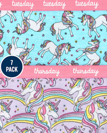 Paquete de 7 ropa interior de unicornio para niñas