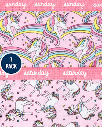 Paquete de 7 ropa interior de unicornio para niñas