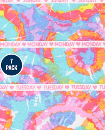 Girls Tie Dye Hipster Underwear 7-Pack