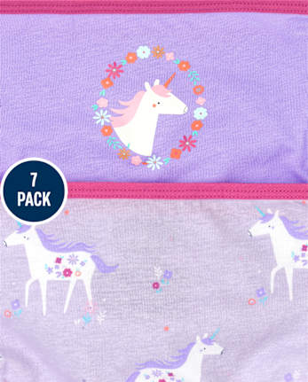 Calzoncillos de unicornio para niñas pequeñas, paquete de 7