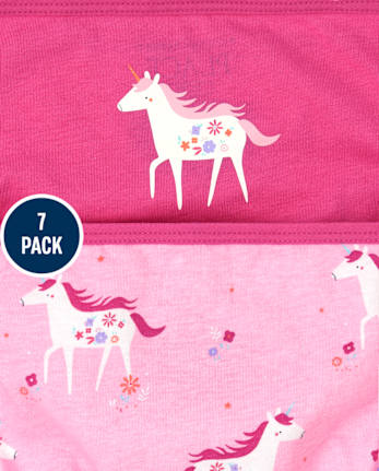Calzoncillos de unicornio para niñas pequeñas, paquete de 7