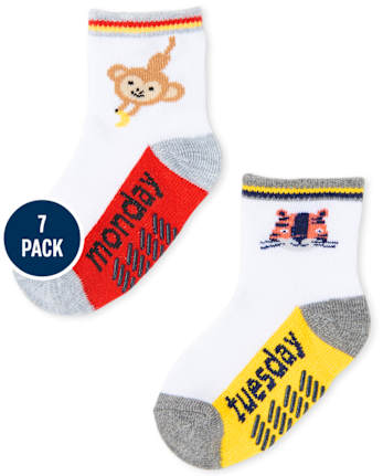 Lot de 7 chaussettes mi-longues Jours de la semaine pour tout-petit garçon
