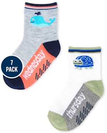 Lot de 7 chaussettes mi-longues Jours de la semaine pour tout-petit garçon