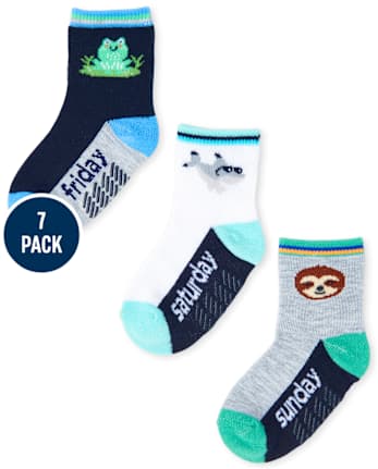 Lot de 7 chaussettes mi-longues Jours de la semaine pour tout-petit garçon